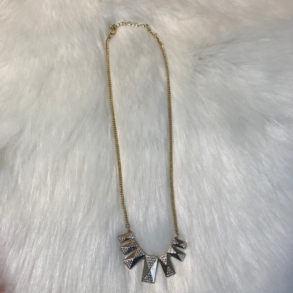 Dangling Rectangles & Rhinestones Necklace - Picture 6 of 8